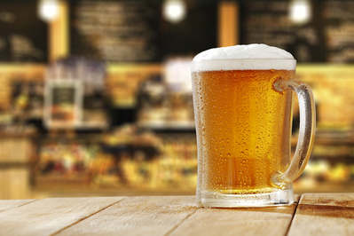 beer on wooden table