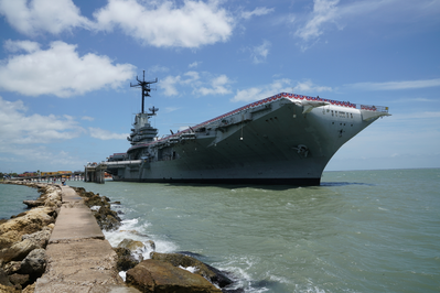 USS Lexington from shore